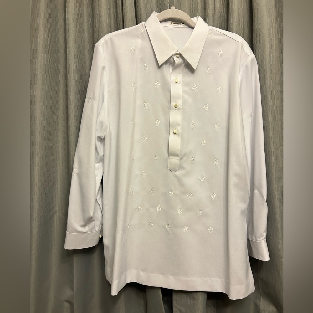 Custom tailored made shirt by exclusively his chest42”length29” fabric unknown